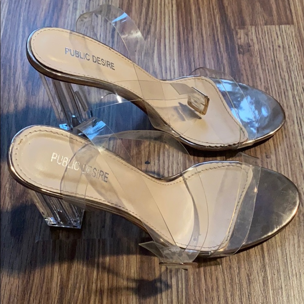 Public Desire Vinyl Ankle Strap Sandal
